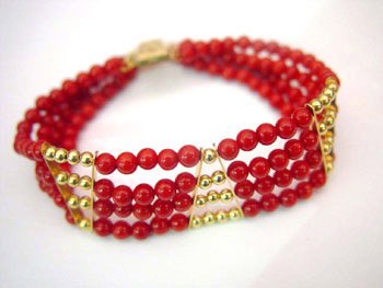 7.5'' 4-5mm coral bead bracelet
