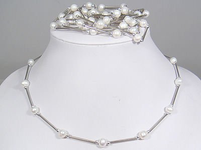wholesale 5 pcs white pearl necklace