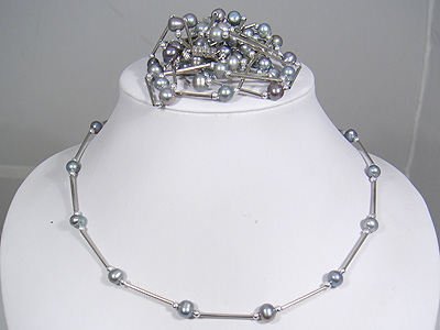 wholesale 5 pcs black pearl necklace