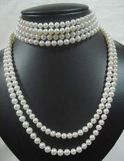 6 strands white pearl chocker and necklace