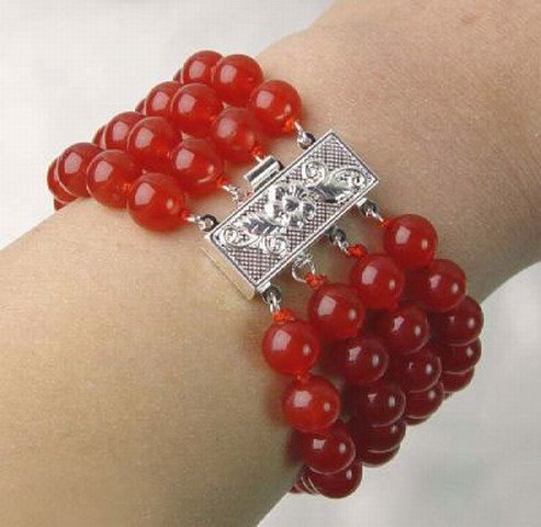 4 strands red jade bracelet
