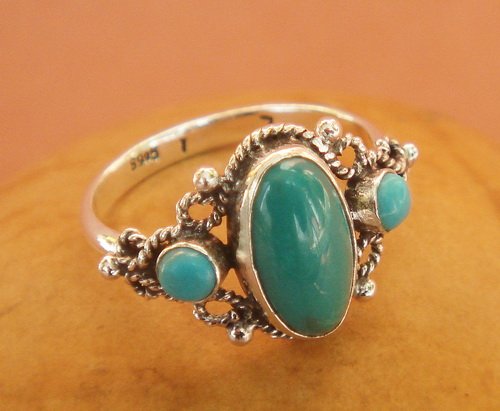 Vintage turquoise ring 3 piece