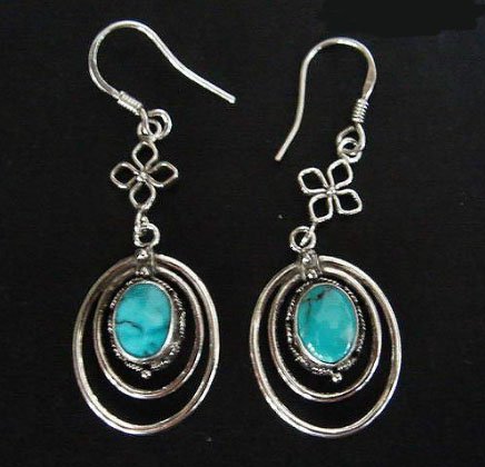 Vingtage turquoise earrings silver