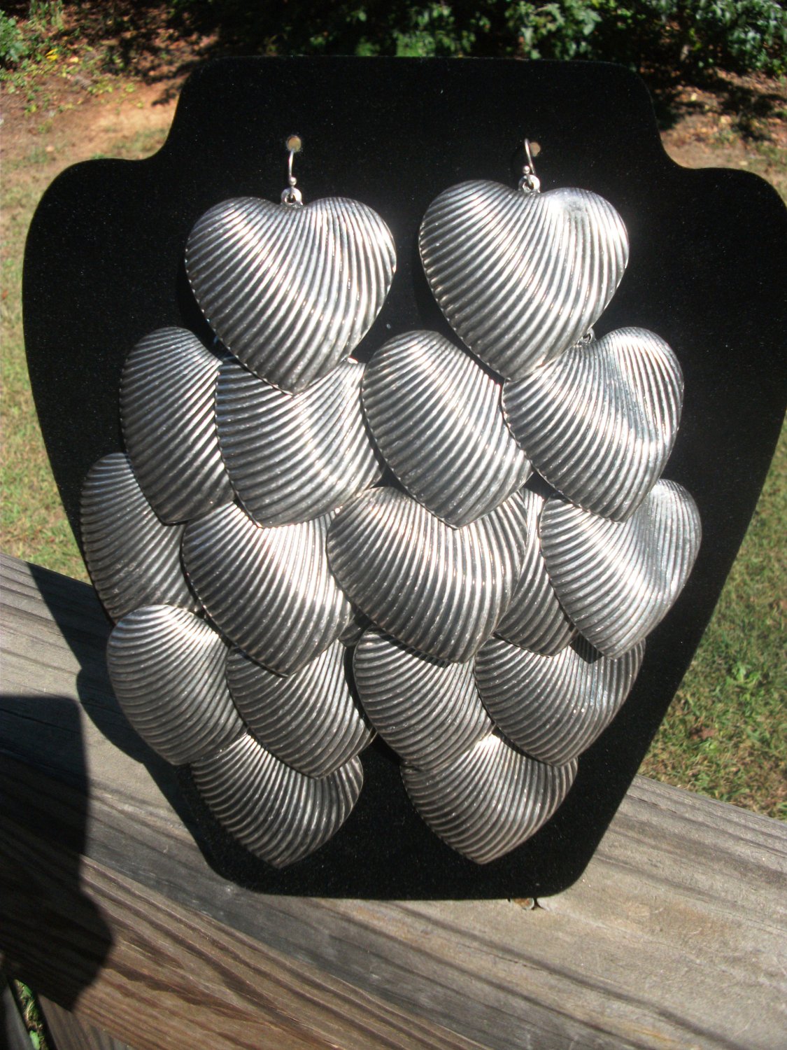 Silver heart earrings