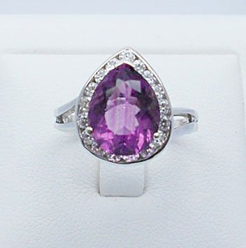 3.98ct Pink Fluorite lady ring sterling silver