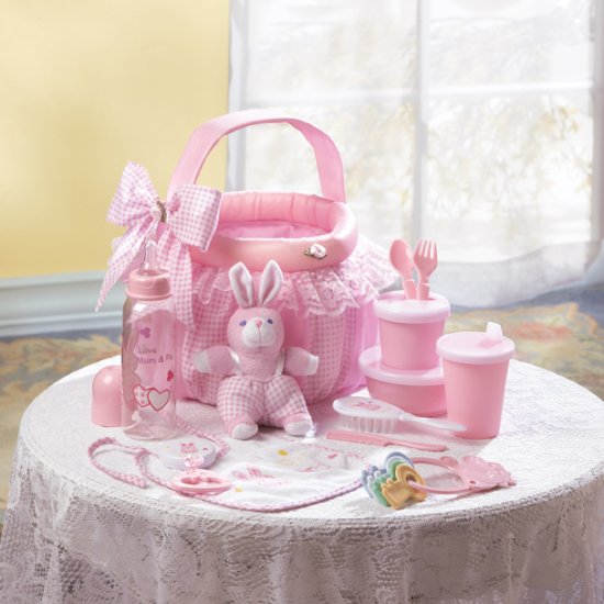 BABY GIFT BASKET IN PINK OR BLUE