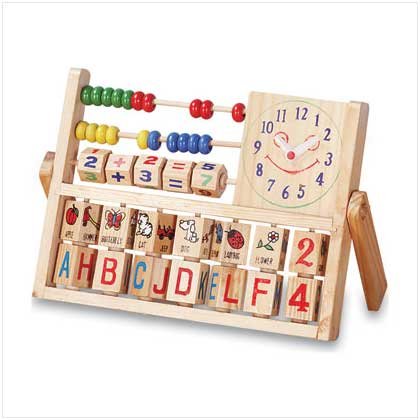 WOOD EDUCATIONAL TOY W/CLOCK