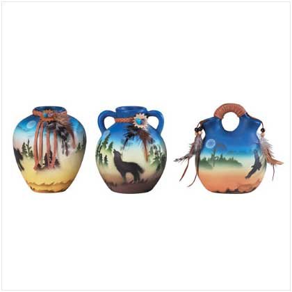 3 PC 4 Mini So. West Paint Vase