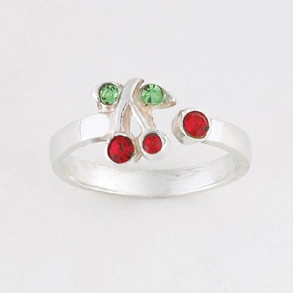 Sterling Silver Cherries Toe Ring