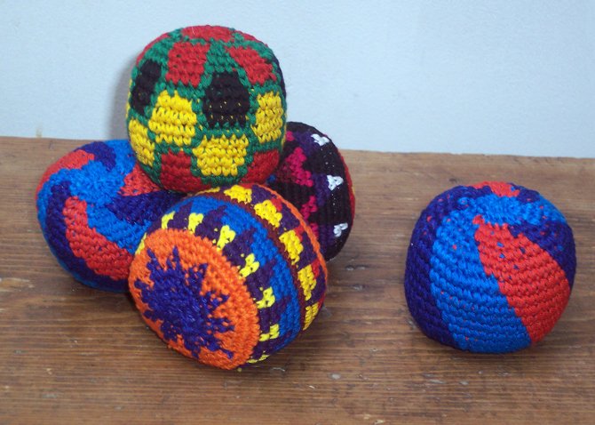 6 Hand Woven Hacky Sacks