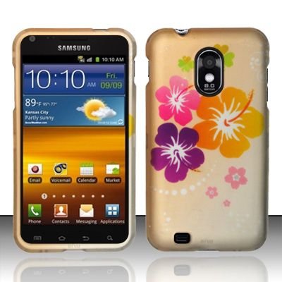 Hard Rubber Feel Design Case for Samsung Epic Touch 4G/Galaxy S2 (Sprint) - Colorful Flowers
