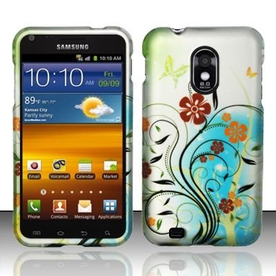 Hard Rubber Feel Design Case for Samsung Epic Touch 4G/Galaxy S2 (Sprint) - Flowery Design