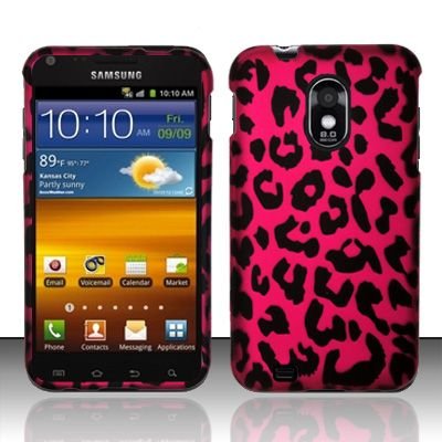 Hard Rubber Feel Design Case for Samsung Epic Touch 4G/Galaxy S2 (Sprint) - Pink Leopard