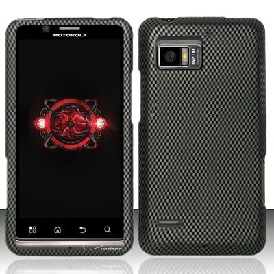Hard Rubber Feel Design Case for Motorola Droid Bionic 4G XT875 (Verizon) - Carbon Fiber