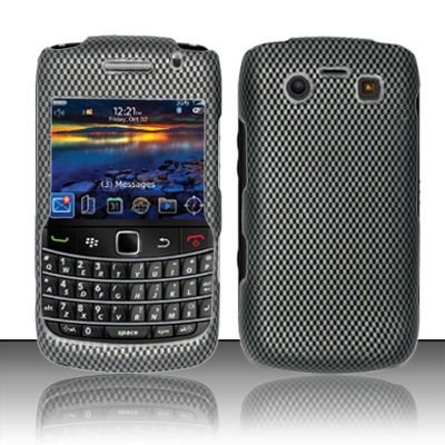 Hard Rubber Feel Design Case for Blackberry Bold 9700/9780 - Carbon Fiber