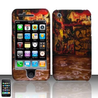 Hard Rubber Feel Design Case for Apple iPhone 3G/3Gs - Street Art