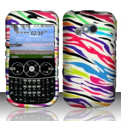 Hard Rubber Feel Design Case for LG 900g (StraightTalk) - Colorful Zebra