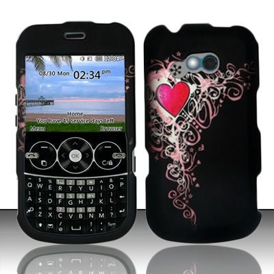 Hard Rubber Feel Design Case for LG 900g (StraightTalk) - Royal Heart