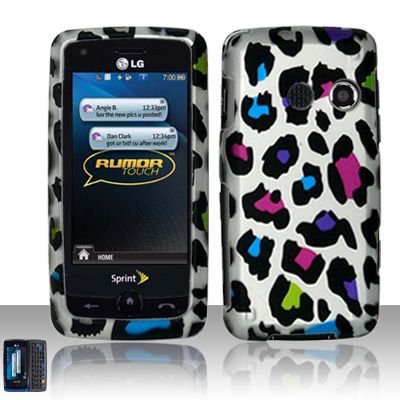 Hard Rubber Feel Design Case for LG Rumor Touch/Banter Touch (Sprint/MetroPCS) - Colorful Leopard