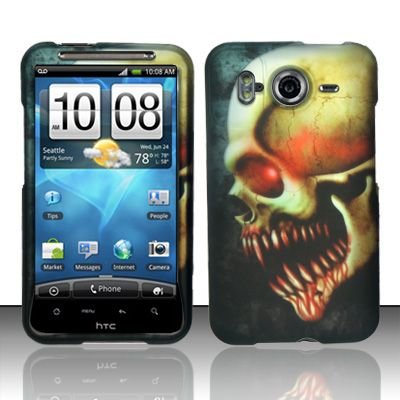 Hard Rubber Feel Design Case for HTC Inspire 4G/Desire HD - Barbaric Skull