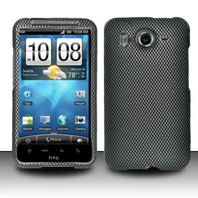 Hard Rubber Feel Design Case for HTC Inspire 4G/Desire HD - Carbon Fiber