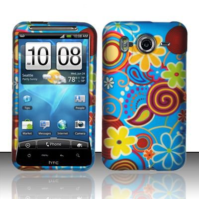 Hard Rubber Feel Design Case for HTC Inspire 4G/Desire HD - Summer Flowers