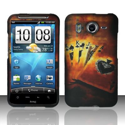 Hard Rubber Feel Design Case for HTC Inspire 4G/Desire HD - Royal Cards
