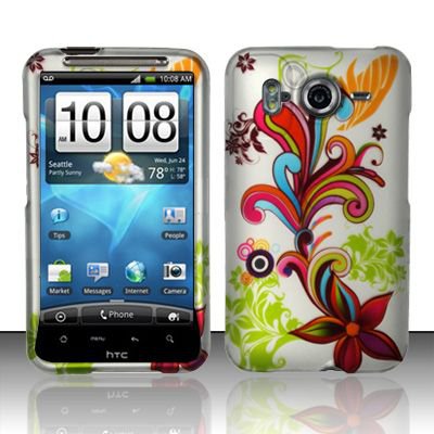 Hard Rubber Feel Design Case for HTC Inspire 4G/Desire HD - Stunning Flowers