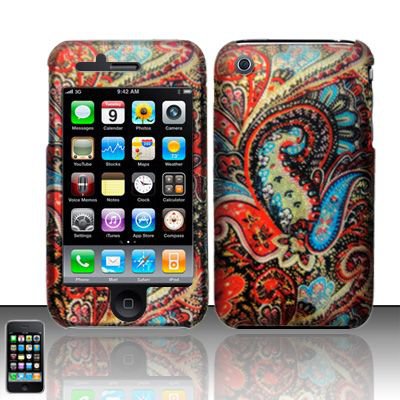 Hard Rubber Feel Design Case for Apple iPhone 3G/3Gs - Enticing Peacock