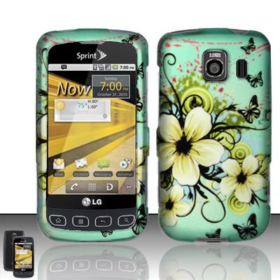 Hard Rubber Feel Design Case for LG Optimus S/U/V - Natural Flowers