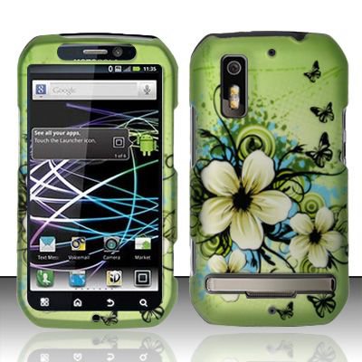 Hard Rubber Feel Design Case for Motorola Photon 4G MB855 (Sprint) - Hawaiian Flowers