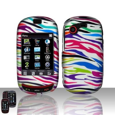 Hard Rubber Feel Design Case for Samsung Gravity Touch - Colorful Zebra