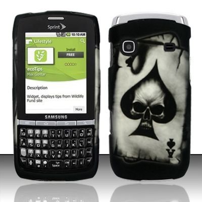 Hard Rubber Feel Design Case for Samsung Replenish M580 - Spade Skull