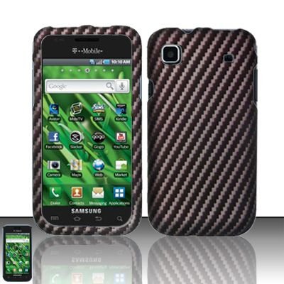Hard Rubber Feel Design Case for Samsung Vibrant/Galaxy S T959 - Carbon Fiber V2