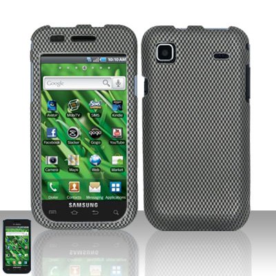 Hard Rubber Feel Design Case for Samsung Vibrant/Galaxy S T959 - Carbon Fiber