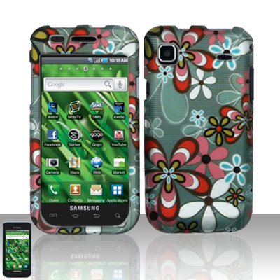 Hard Rubber Feel Design Case for Samsung Vibrant/Galaxy S T959 - Autumn Flowers