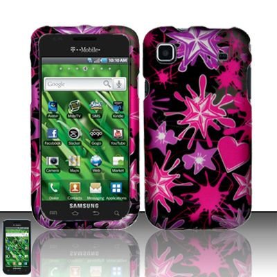 Hard Rubber Feel Design Case for Samsung Vibrant/Galaxy S T959 - Love Splash