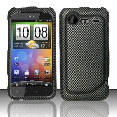 Hard Rubber Feel Design Case for HTC DROID Incredible 2 6350 (Verizon) - Carbon Fiber