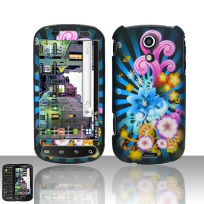 Hard Rubber Feel Design Case for Samsung Epic 4G (Sprint) - Blue Flowers