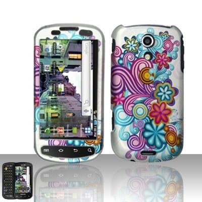 Hard Rubber Feel Design Case for Samsung Epic 4G (Sprint) - Purple Blue Flowers