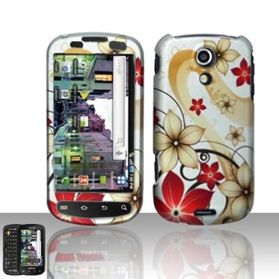 Hard Rubber Feel Design Case for Samsung Epic 4G (Sprint) - Red Flowers