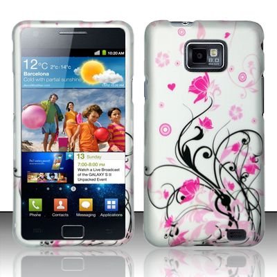 Hard Rubber Feel Design Case for Samsung Galaxy S II i777/i9100 (AT&T) - Pink Garden