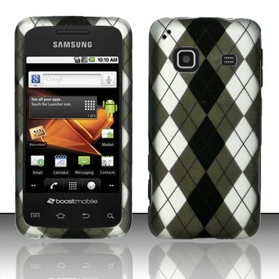 Hard Rubber Feel Design Case for Samsung Galaxy Prevail - Argyle