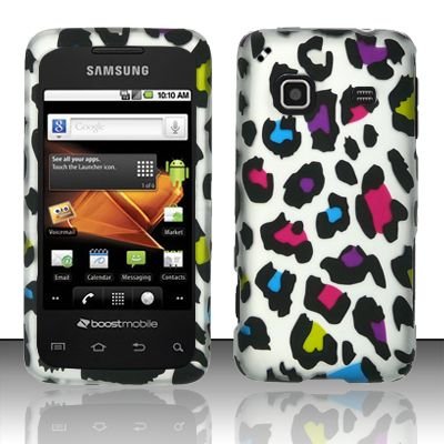 Hard Rubber Feel Design Case for Samsung Galaxy Prevail - Colorful Leopard