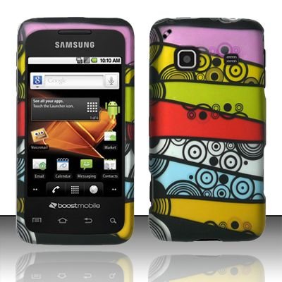 Hard Rubber Feel Design Case for Samsung Galaxy Prevail - Colorful Stripes