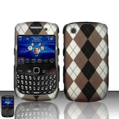 Hard Rubber Feel Design Case for Blackberry Curve 8520/9300 - Argyle