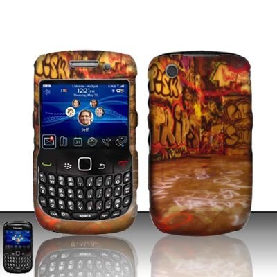 Hard Rubber Feel Design Case for Blackberry Curve 8520/9300 - Street Art
