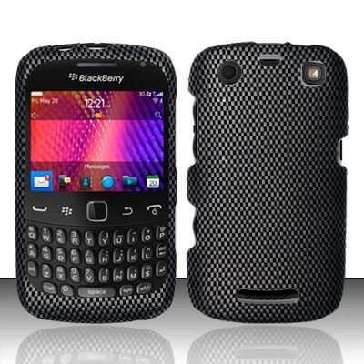 Hard Rubber Feel Design Case for Blackberry Curve 9360/9370 - Carbon Fiber