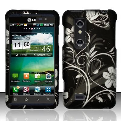 Hard Rubber Feel Design Case for LG Thrill 4G P925 (AT&T) - Midnight Garden