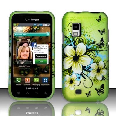 Hard Rubber Feel Design Case for Samsung Fascinate - Hawaiian Flowers